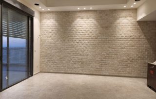 בריקים רחבים חיפוי קיר דומננטי בסלון